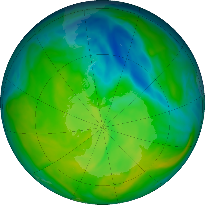 Antarctic ozone map for 23 November 2016
